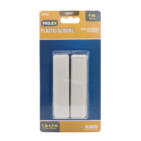 White 1 In. Adhesive Plastic Sliders , 4PK